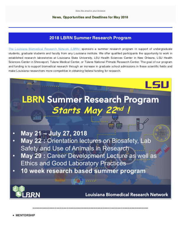 lbrn newsletter May 2018